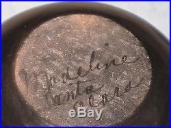 Vintage Santa Clara Blackware Pottery Bowl Signed Madeline Santa Clara