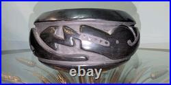 Vintage Santa Clara Incised Blackware Pottery Bowl by Betty Tafayo (1933-1988)