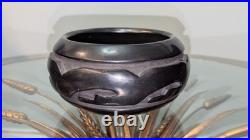 Vintage Santa Clara Incised Blackware Pottery Bowl by Betty Tafayo (1933-1988)