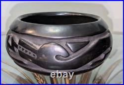 Vintage Santa Clara Incised Blackware Pottery Bowl by Betty Tafayo (1933-1988)