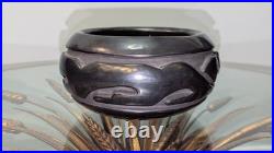 Vintage Santa Clara Incised Blackware Pottery Bowl by Betty Tafayo (1933-1988)