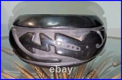 Vintage Santa Clara Incised Blackware Pottery Bowl by Betty Tafayo (1933-1988)