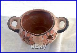 Vintage Santo Domingo Kewa Pueblo/Native American Pottery Bowl Cut Out Flowers
