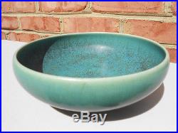 Vintage Saxbo Denmark Art Pottery Bowl Blue Green 7 3/8