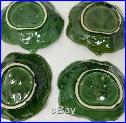 Vintage Secla Majolica Cabbage Leaf Salad Plate Set 8 Piece Portugal