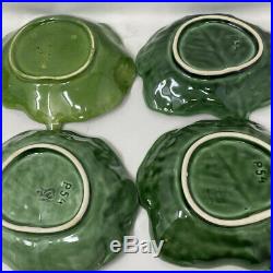 Vintage Secla Majolica Cabbage Leaf Salad Plate Set 8 Piece Portugal
