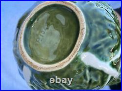 Vintage Secla Portugal Green Cabbage Leaf Pottery 12 Serving Plates Bowl Pitcher