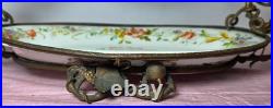 Vintage Serves Centerpiece Bowls Mounted Bronze Squirrel Leaf Two Tier see