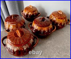 Vintage Set of 5 Soviet Glazed Ceramic Cooking Pots Rustic USSR Pottery Bowls Vintage Set of 5 Soviet Glazed Ceramic Cooking Pots Rustic USSR Pottery Bowls