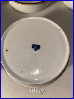 Vintage Set of 7 Dansk Brown Mist Speckled Ceramic Rimmed Soup Bowls