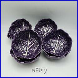 Vintage Set of 8 Olfaire Portugal Purple Cabbage Bowls Majolica 6
