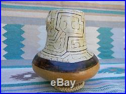 Vintage Shipibo Pot Bowl Peruvian Pottery Ceremonial Vessel Vase