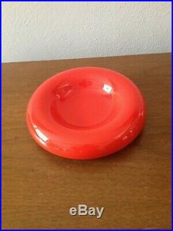Vintage Sicart Mangiarotti RED Ceramic Bowl Italy Fabulous Accent Piece
