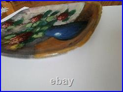 Vintage Signed Alvaro Cartei Still Life Painting Pottery Wall Plate Plaque Italy