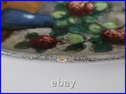 Vintage Signed Alvaro Cartei Still Life Painting Pottery Wall Plate Plaque Italy