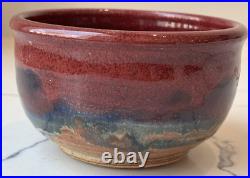 Vintage Signed Carl Sheehan Studio Art Pottery Two Piece Bowl w Lid Decor Gifts
