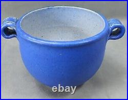 Vintage Signed HELEN WATSON Handmade POTTERY Blue DUTCH OVEN Bowl (1926-2003)