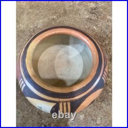 Vintage Signed Hand Painted Southwest Pottery Bowl Geometric Hopi Vintage Signed Hand Painted Southwest Pottery Bowl Geometric Hopi