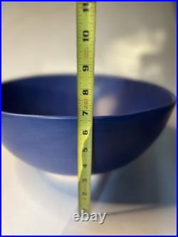 Vintage Signed Luna Garcia XL Cobalt Matte Glazed Terracotta Studio Pottery Bowl