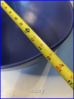 Vintage Signed Luna Garcia XL Cobalt Matte Glazed Terracotta Studio Pottery Bowl