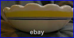 Vintage Signed Quimper Faience HenRiotLARGE SCALLOPED BOWL 3 1/4 x 10 L@@K