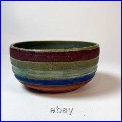 Vintage Signed Studio Pottery Bowl S. Ryder Dated 1970 Hand Thrown Stoneware