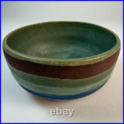 Vintage Signed Studio Pottery Bowl S. Ryder Dated 1970 Hand Thrown Stoneware