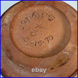 Vintage Signed Studio Pottery Bowl S. Ryder Dated 1970 Hand Thrown Stoneware