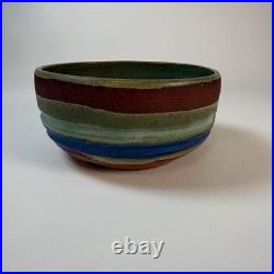 Vintage Signed Studio Pottery Bowl S. Ryder Dated 1970 Hand Thrown Stoneware