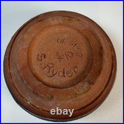 Vintage Signed Studio Pottery Bowl S. Ryder Dated 1970 Hand Thrown Stoneware