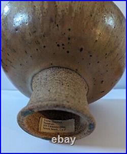Vintage Signed Wayne Chapman Pottery Pedistal Dish Stoneware
