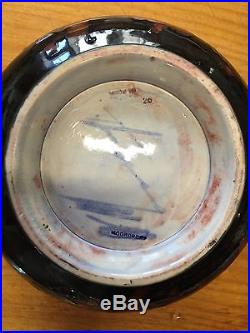 Vintage Signed William Moorcroft Art Pottery Bowl Claremont, Toadstool Pattern