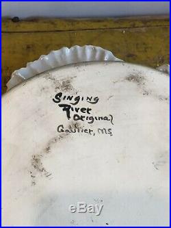 Vintage Singing River Original Pottery OYSTER Dish Bowl Gautier Mississippi