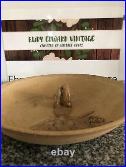 Vintage Solveig Cox Pottery Bowl with Figurine of Woman inside Signed- 12 inches