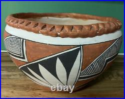 Vintage Southwest Native American Acoma Pueblo Pottery Bowl Ethel Shields 1938