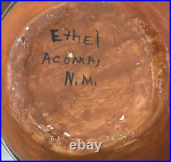 Vintage Southwest Native American Acoma Pueblo Pottery Bowl Ethel Shields 1940s