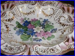 Vintage Spm Porcelain Hand Painted Floral Bowl Gold Edges