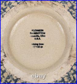 Vintage Spongeware Mixing Bowl Robinson Ransbottom 10 Qt Roseville Ohio XL 15