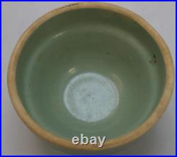 Vintage Stoneware Pottery Nesting Mixing Bowl Set of 5 Teal/Tan/Brown 5in-9in