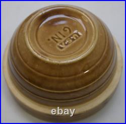 Vintage Stoneware Pottery Nesting Mixing Bowl Set of 5 Teal/Tan/Brown 5in-9in