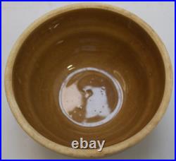 Vintage Stoneware Pottery Nesting Mixing Bowl Set of 5 Teal/Tan/Brown 5in-9in