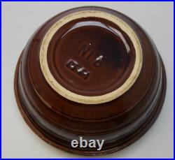 Vintage Stoneware Pottery Nesting Mixing Bowl Set of 5 Teal/Tan/Brown 5in-9in