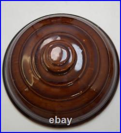 Vintage Stoneware Pottery Nesting Mixing Bowl Set of 5 Teal/Tan/Brown 5in-9in