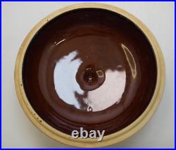 Vintage Stoneware Pottery Nesting Mixing Bowl Set of 5 Teal/Tan/Brown 5in-9in