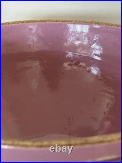 Vintage Stoneware Yellow Ware Pottery Purple Lavender Lilac Mixing Bowl 11