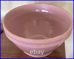 Vintage Stoneware Yellow Ware Pottery Purple Lavender Lilac Mixing Bowl 11