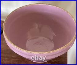Vintage Stoneware Yellow Ware Pottery Purple Lavender Lilac Mixing Bowl 11