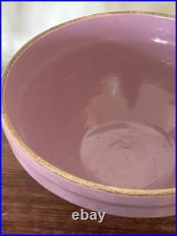 Vintage Stoneware Yellow Ware Pottery Purple Lavender Lilac Mixing Bowl 11