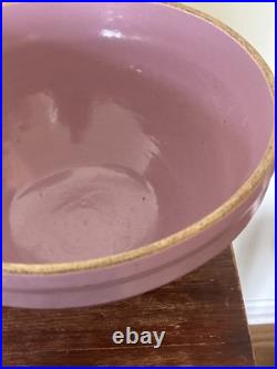 Vintage Stoneware Yellow Ware Pottery Purple Lavender Lilac Mixing Bowl 11
