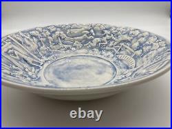 Vintage Studio Art Pottery Bowl/ Artist Signed by Haide 1974 12-1/4 X 2 3/4